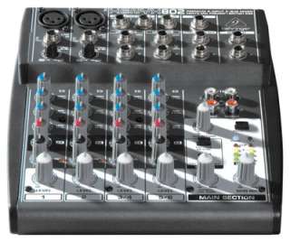 Behringer XENYX 802 8 input Mixing Board 2 Bus and British EQ/ Mic 
