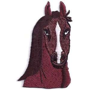  Horse Head, Brown & White Iron On Embroidered Applique 