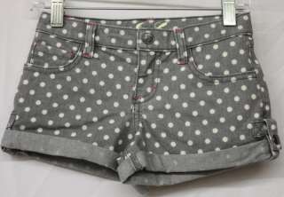 JUICY COUTURE GRAY DENIM SHORTS WITH DOTS FOR GIRLS  