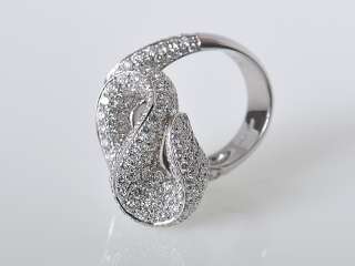 Damiani Fiery 18K White Gold Diamond Swirl Ring WOW  