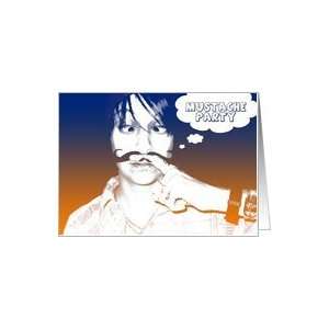  mustache theme party  comic bubble Card Health 