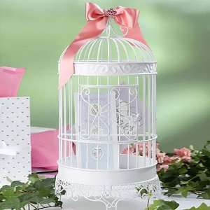  White Wedding Bird Cage Card Holder Health & Personal 