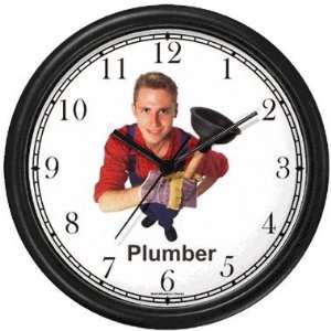  Plumber with Plugger Wall Clock by WatchBuddy Timepieces 