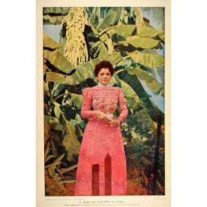   Cuba Pink Dress Color Print   Original Color Print
