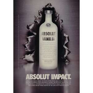   Ad Absolut Vanilla Vodka Impact Metal Leon Steele   Original Print Ad