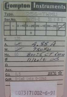 256 TWMU Crompton Paladin Relay Presure Transducer  