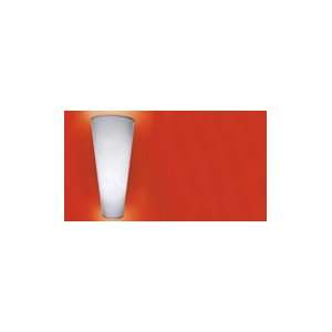  Conical Faux White Mica Wireless Sconce