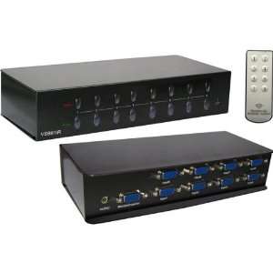 RF LINK HOME AUDIO/VIDEO 8PORT VGA AUDIO SWITCH WITH CABLES & REMOTE 