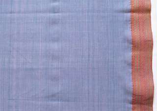 Hand Loomed, Mangalgiri, Cotton. Double Border. Blue  