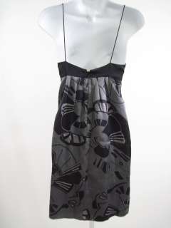 MINT Black Gray Silk Spaghetti Strap Dress Size 4  