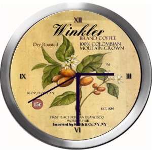  WINKLER 14 Inch Coffee Metal Clock Quartz Movement 