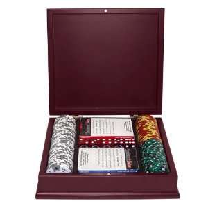 100 Tri Color Ace/King Suited Chips in Mahogony Case 