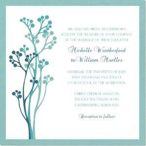  Budding Teal Layered Invitations On Shimmer Stock Health 