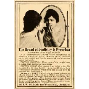 1916 Vintage Ad Pyorrhea Gum Disease Cure Dentistry   Original Print 
