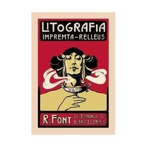  Litografia Impremta Relleus 28x42 Giclee on Canvas