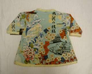Asian Flower Long Sleeve Kimono baby girl dress Toddler  