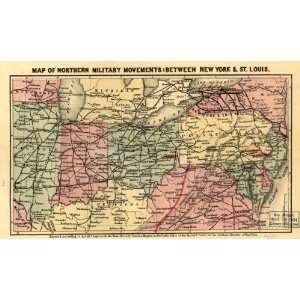  Civil War Map Map of northern military movements between 