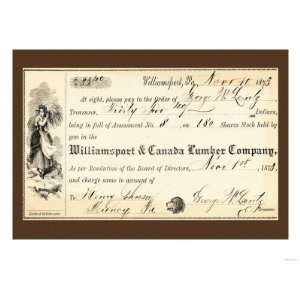  Williamsport & Canada Lumber Company, c.1872 Giclee Poster 