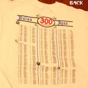 Vintage Nolan Ryan Texas Rangers 300th Win MLB Baseball T Shirt XL 