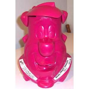  1994 Fred Flintstone Cookie Candy Jar Fuchsia Plastic 