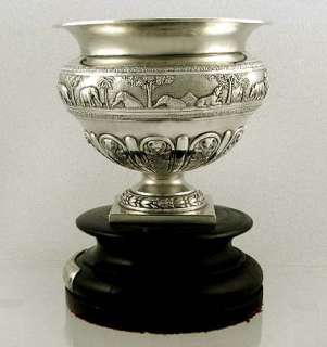 Indian Coin Silver Presentation Bowl Bombay Signed T.P.R. & Co.  