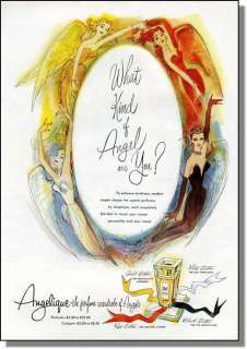 1955 What Kind of Angel Are You?   Angelique Perfume Ad  
