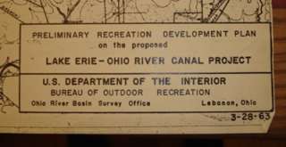 1963 MAP/Planned LAKE ERIE/OHIO RIVER CANAL PROJECT  