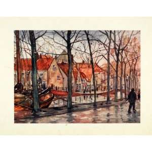 1904 Print Nico Jungmann Art Hague Holland Cityscape Harbor Coastal 
