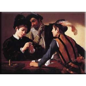   The Cardsharps 30x22 Streched Canvas Art by Caravaggio