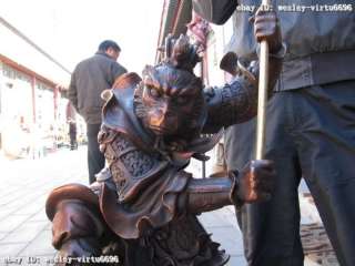   Buddhism Folk red bronze SunWuKong Monkey King Monkey God Statues