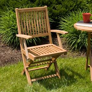 Holley Teak Wood Folding Arm Chair  