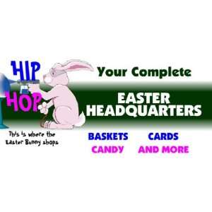  3x6 Vinyl Banner   Hip Hop Easter Bunny Shops Everything 