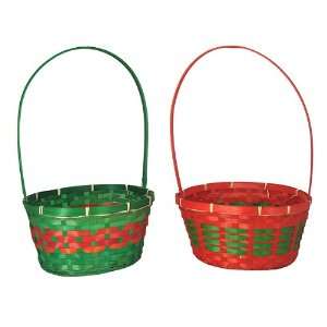    Club Pack of 36 Oval Red and Green Christmas Wicke 