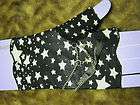 new black star fingerless gloves dancers silver tone dangle chains