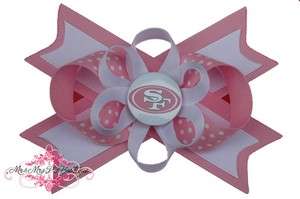 San Francisco 49ers PINK Hair Bow on Headband Baby NFL  