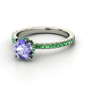  Carrie Ring, Round Tanzanite Sterling Silver Ring with 