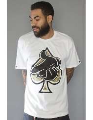 Crooks and Castles The Air Gun Spades Tee in White,T shirts for Men