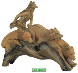 Resin Wood Like Native American Wolf Decor Collection  