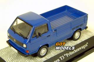 VOLKSWAGEN T3 PICK UP   1/43 SCALE   TYPE 3 VW  T25 BLU  