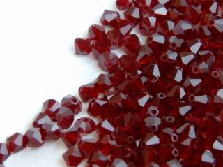 20 Swarovski 5301 3mm Bicone Crystal *GARNET Red* Beads  
