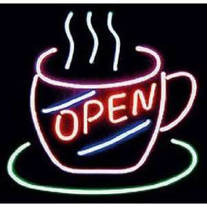  Neon Open Cup Sign (Red/Blue/Green/Yellow) (18W x 14H x 
