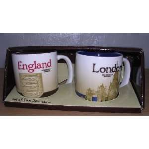  Starbucks England London 3oz Demitasse Cup Set NEW 2010 