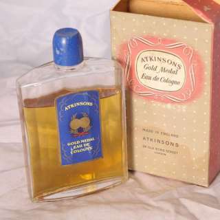   50 year old 120 ml atkinsons gold medal cologne bottle 3 4 full with