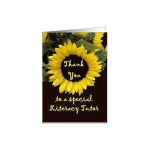  Literacy Tutor Thank You   Bright Sunflower Card Health 
