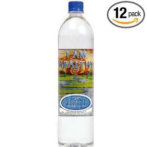 Aquamantra Spring Water, I Am Healthy, 33.8 Ounce Bottles (Pack of 12)