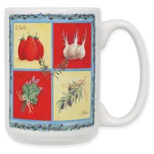  Garlic Plaque 15 Oz. Ceramic Coffee Mug