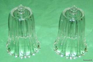 Pair of Clear Glass Candle Holders / Marked Homco USA  