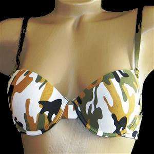 40D ARMY LADY CAMOUFLAGE bras Molded cups Plunge shaping  