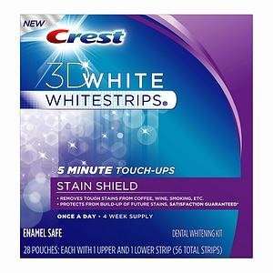 Crest 3D White Whitestrips 5 Minute Touch Ups with Stain Shield 1 kit 