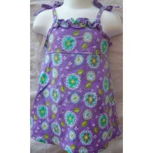   Toddler Girl 12 Months, Purple and Green, 100% Cotton Summer Dress
